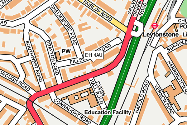 E11 4AU map - OS OpenMap – Local (Ordnance Survey)