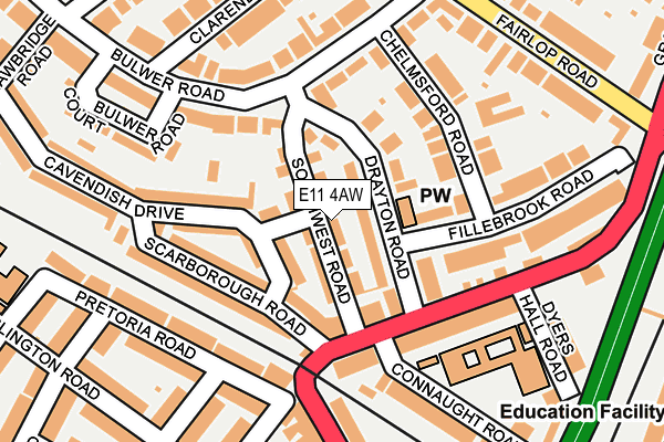 E11 4AW map - OS OpenMap – Local (Ordnance Survey)