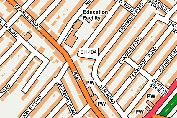 E11 4DA map - OS OpenMap – Local (Ordnance Survey)
