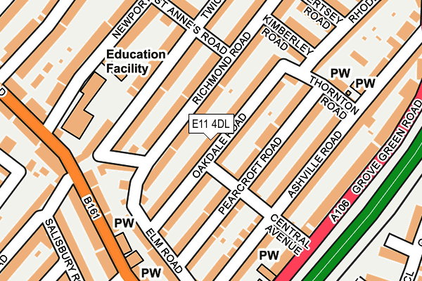 E11 4DL map - OS OpenMap – Local (Ordnance Survey)