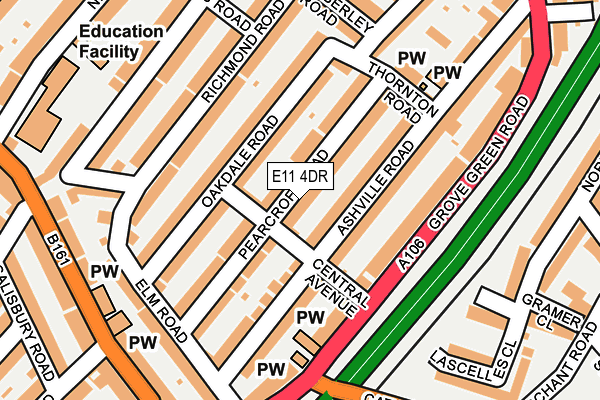 E11 4DR map - OS OpenMap – Local (Ordnance Survey)