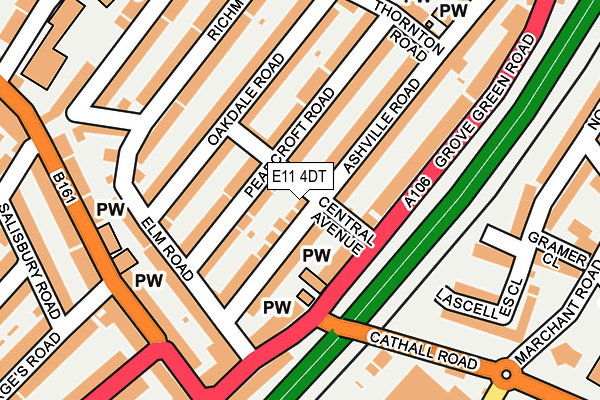 E11 4DT map - OS OpenMap – Local (Ordnance Survey)