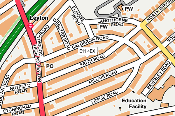 E11 4EX map - OS OpenMap – Local (Ordnance Survey)
