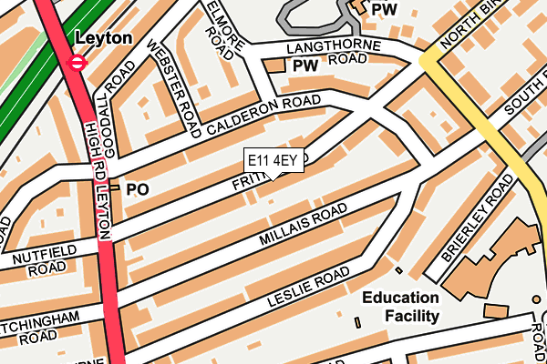E11 4EY map - OS OpenMap – Local (Ordnance Survey)