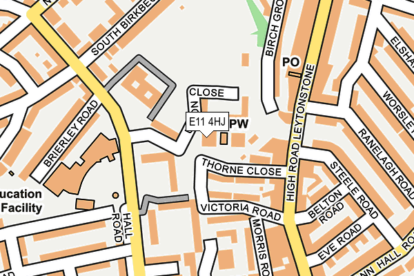 E11 4HJ map - OS OpenMap – Local (Ordnance Survey)