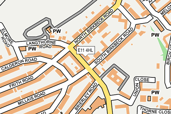E11 4HL map - OS OpenMap – Local (Ordnance Survey)