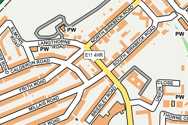 E11 4HR map - OS OpenMap – Local (Ordnance Survey)
