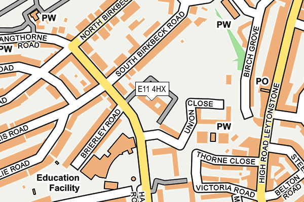 E11 4HX map - OS OpenMap – Local (Ordnance Survey)