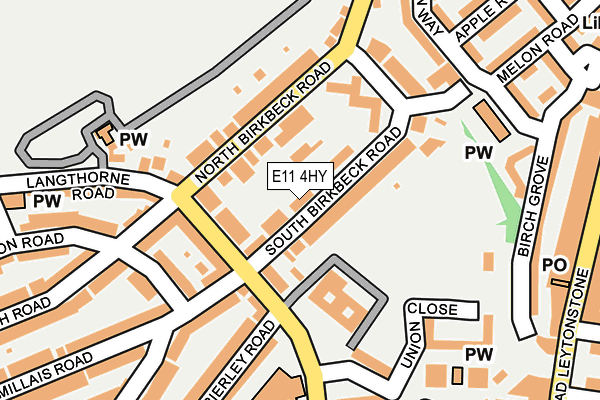 E11 4HY map - OS OpenMap – Local (Ordnance Survey)