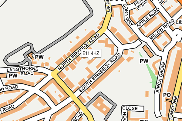 E11 4HZ map - OS OpenMap – Local (Ordnance Survey)