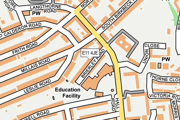 E11 4JE map - OS OpenMap – Local (Ordnance Survey)