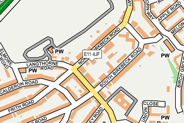 E11 4JF map - OS OpenMap – Local (Ordnance Survey)
