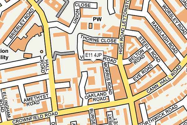 E11 4JP map - OS OpenMap – Local (Ordnance Survey)