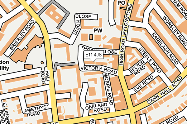 E11 4JS map - OS OpenMap – Local (Ordnance Survey)