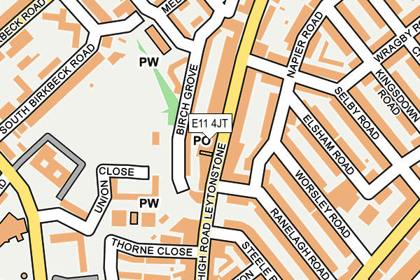 E11 4JT map - OS OpenMap – Local (Ordnance Survey)