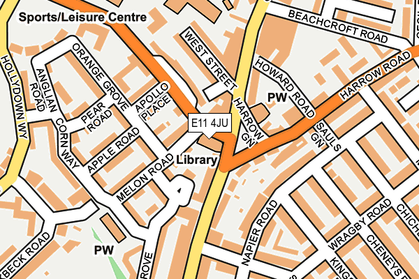 E11 4JU map - OS OpenMap – Local (Ordnance Survey)