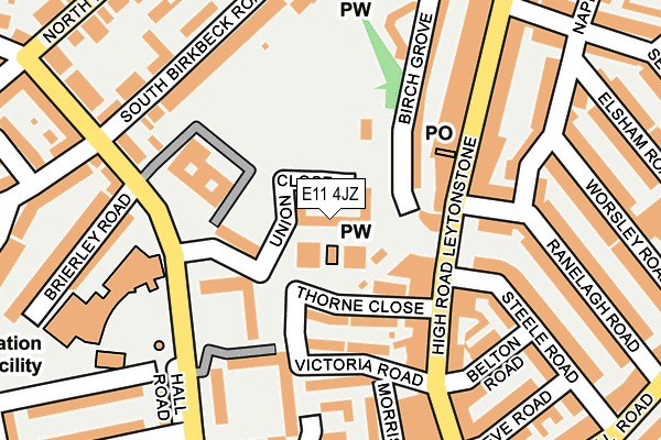E11 4JZ map - OS OpenMap – Local (Ordnance Survey)