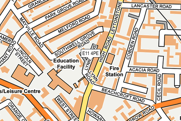 E11 4PE map - OS OpenMap – Local (Ordnance Survey)