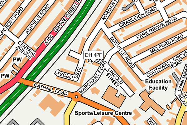 E11 4PF map - OS OpenMap – Local (Ordnance Survey)