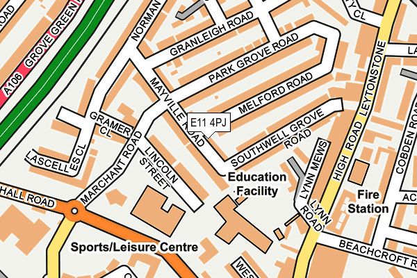 E11 4PJ map - OS OpenMap – Local (Ordnance Survey)