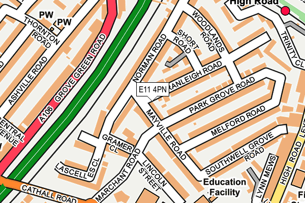 E11 4PN map - OS OpenMap – Local (Ordnance Survey)