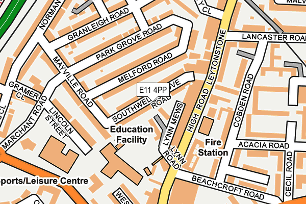 E11 4PP map - OS OpenMap – Local (Ordnance Survey)