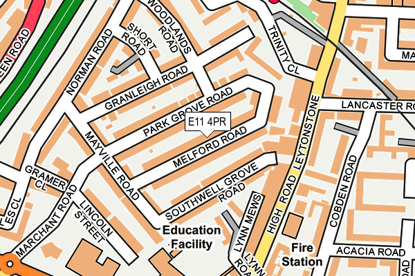E11 4PR map - OS OpenMap – Local (Ordnance Survey)