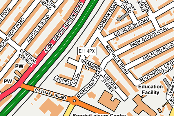 E11 4PX map - OS OpenMap – Local (Ordnance Survey)