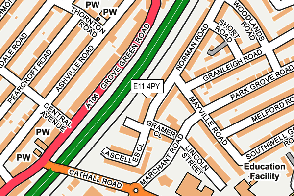 E11 4PY map - OS OpenMap – Local (Ordnance Survey)