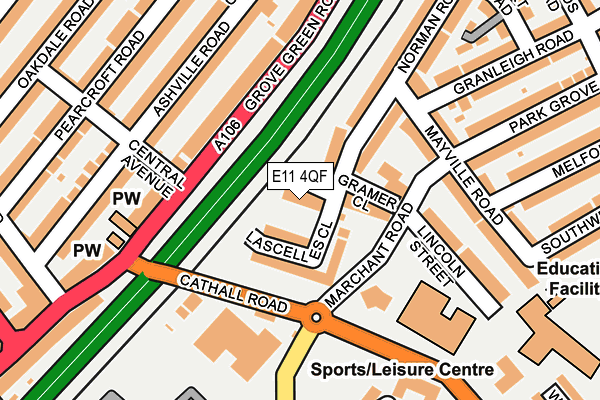 E11 4QF map - OS OpenMap – Local (Ordnance Survey)