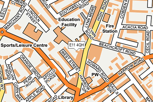 E11 4QH map - OS OpenMap – Local (Ordnance Survey)