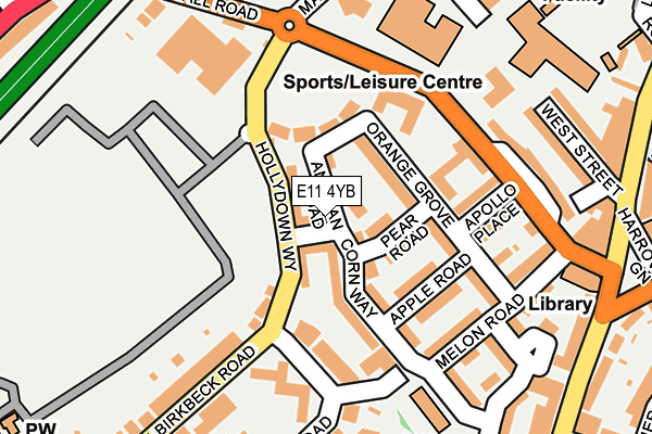 E11 4YB map - OS OpenMap – Local (Ordnance Survey)