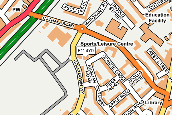 E11 4YD map - OS OpenMap – Local (Ordnance Survey)