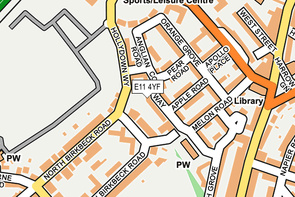 E11 4YF map - OS OpenMap – Local (Ordnance Survey)