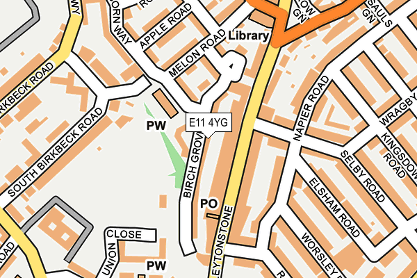 E11 4YG map - OS OpenMap – Local (Ordnance Survey)