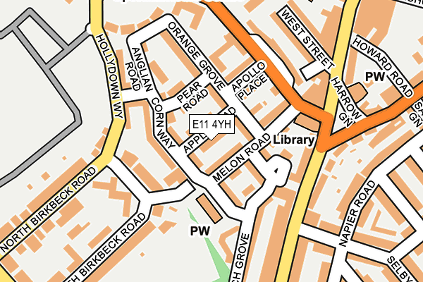 E11 4YH map - OS OpenMap – Local (Ordnance Survey)