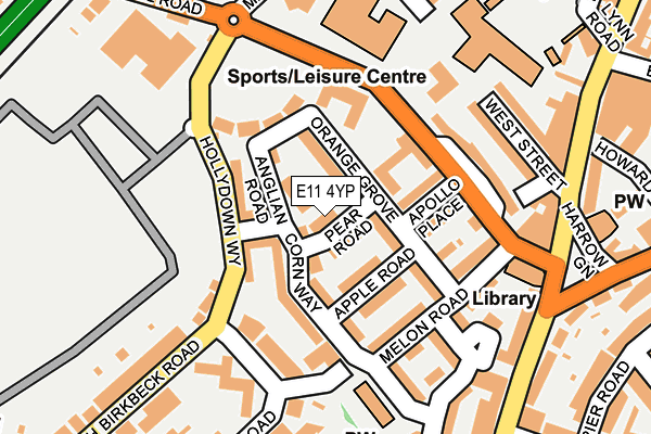 E11 4YP map - OS OpenMap – Local (Ordnance Survey)