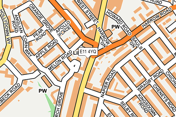 E11 4YQ map - OS OpenMap – Local (Ordnance Survey)