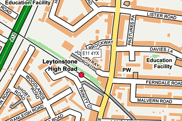 E11 4YX map - OS OpenMap – Local (Ordnance Survey)