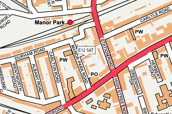 E12 5AT map - OS OpenMap – Local (Ordnance Survey)