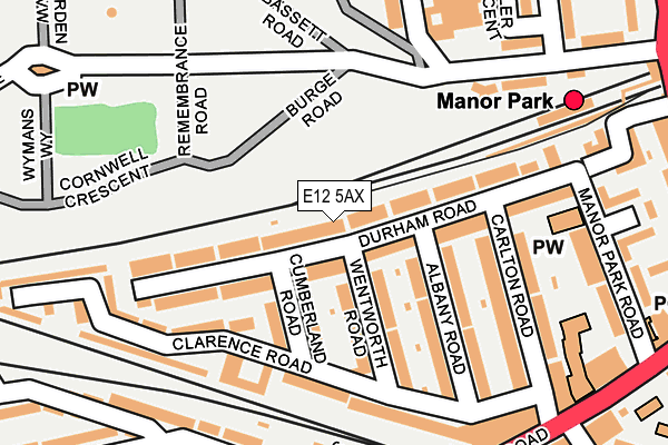 E12 5AX map - OS OpenMap – Local (Ordnance Survey)