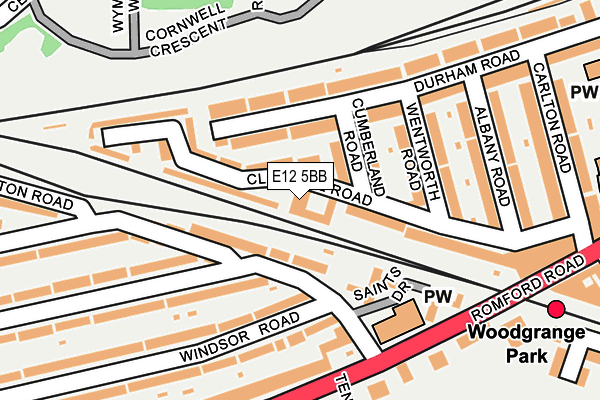 E12 5BB map - OS OpenMap – Local (Ordnance Survey)