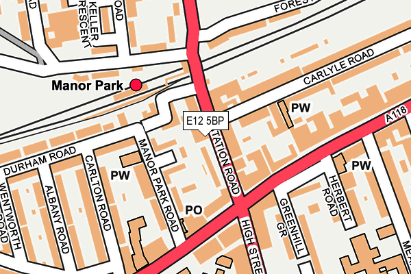 E12 5BP map - OS OpenMap – Local (Ordnance Survey)