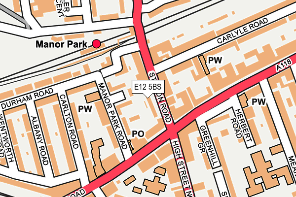 E12 5BS map - OS OpenMap – Local (Ordnance Survey)