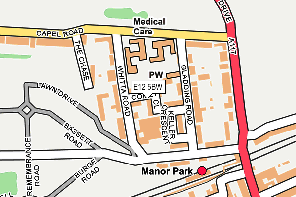 E12 5BW map - OS OpenMap – Local (Ordnance Survey)