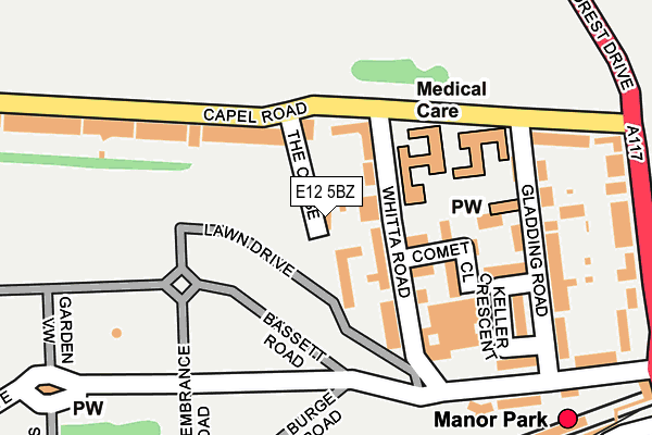 E12 5BZ map - OS OpenMap – Local (Ordnance Survey)
