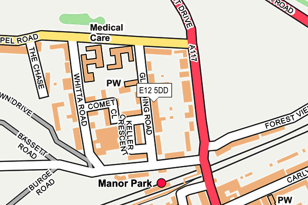 E12 5DD map - OS OpenMap – Local (Ordnance Survey)