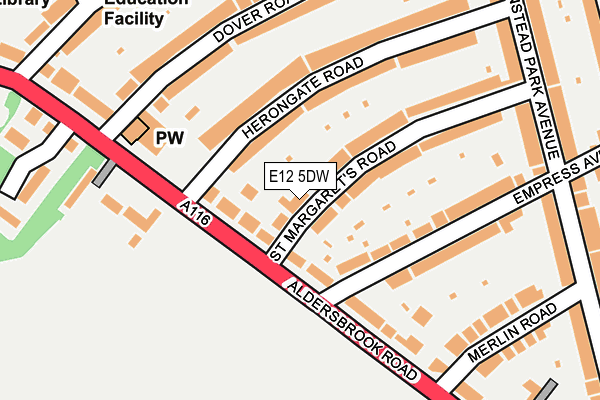 E12 5DW map - OS OpenMap – Local (Ordnance Survey)