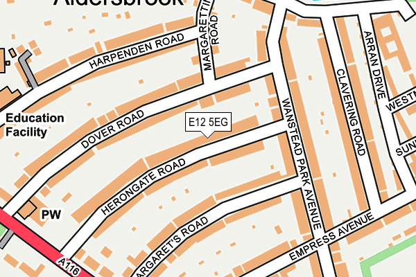 E12 5EG map - OS OpenMap – Local (Ordnance Survey)