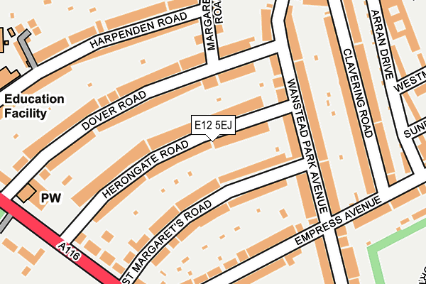 E12 5EJ map - OS OpenMap – Local (Ordnance Survey)